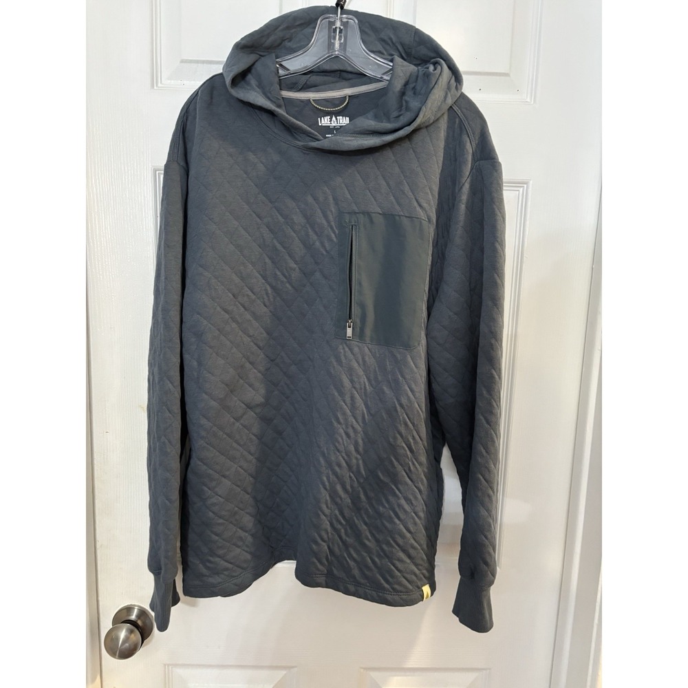 Men's Lake Trail large‎ sweatshirt hoodie quilted with zippercamping Outdoors